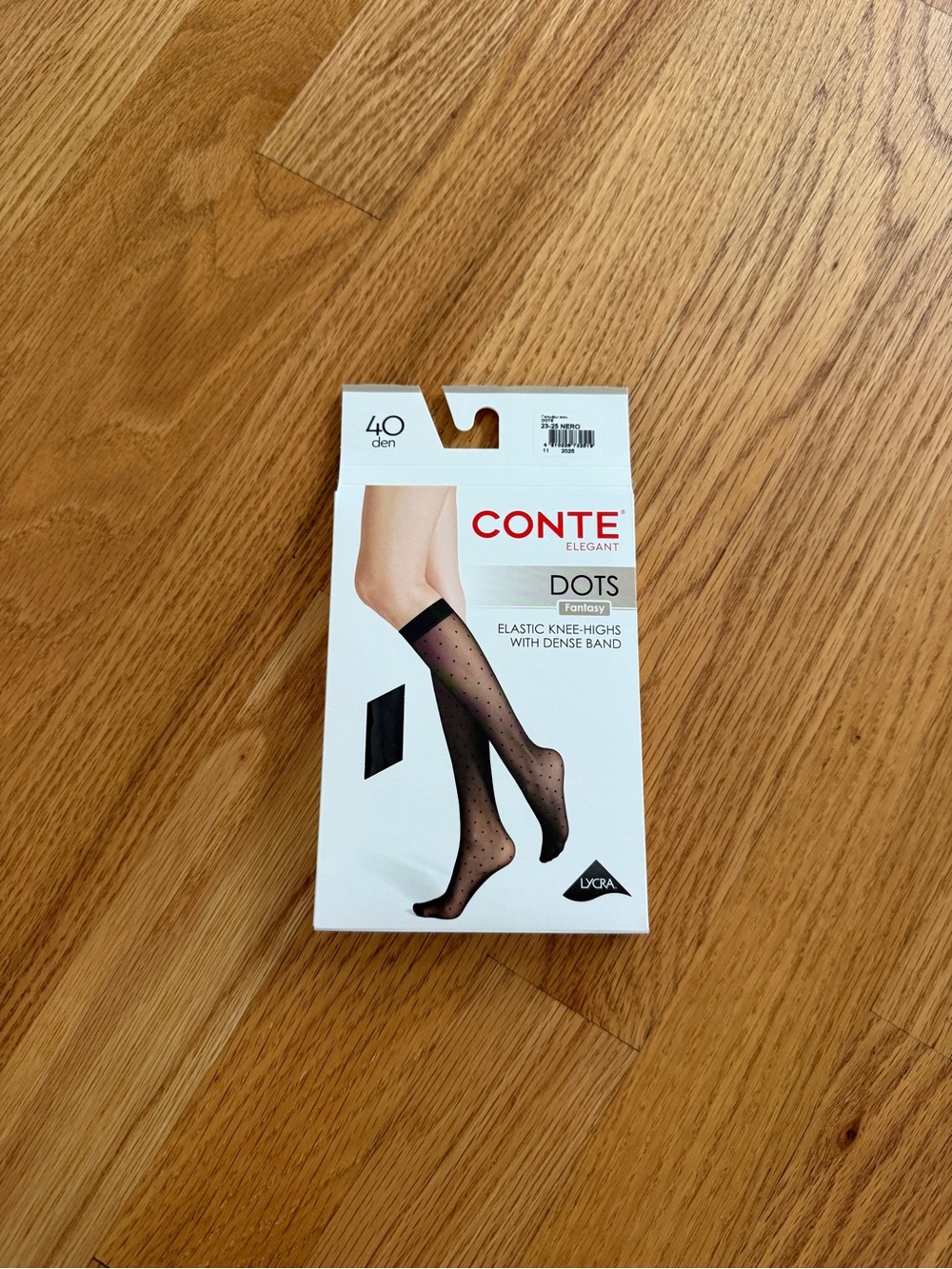 Knee high sheer polka dot socks black size one size (6-9)